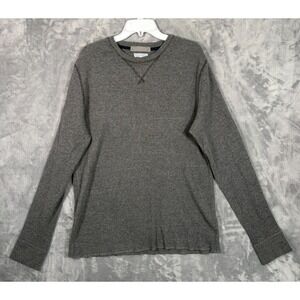 J Crew Wallace & Barnes Cotton Waffle Thermal Crewneck Shirt Mens XL Gray Knit